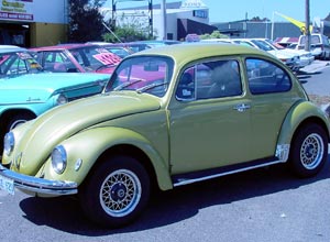 Side view of 1970s Beetle.